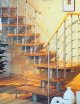 Stainless steel wood staircase A